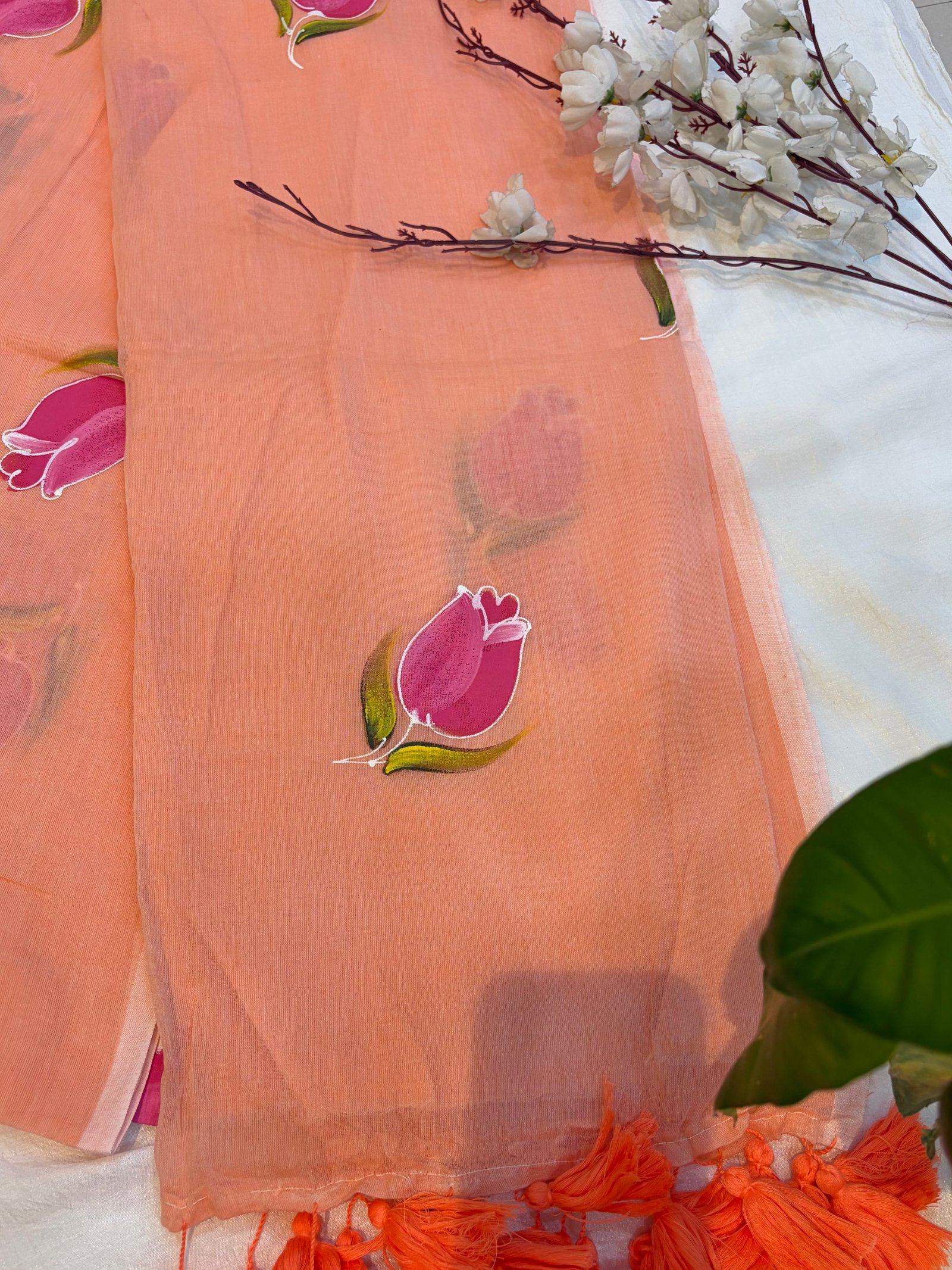 Brush Print cotton saree