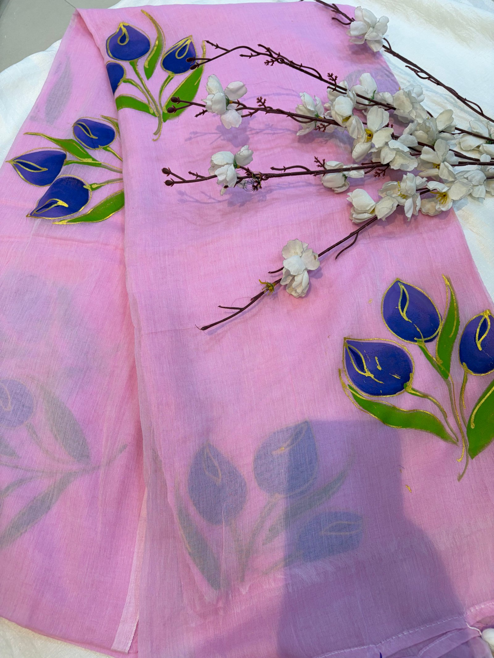 Brush Print cotton saree