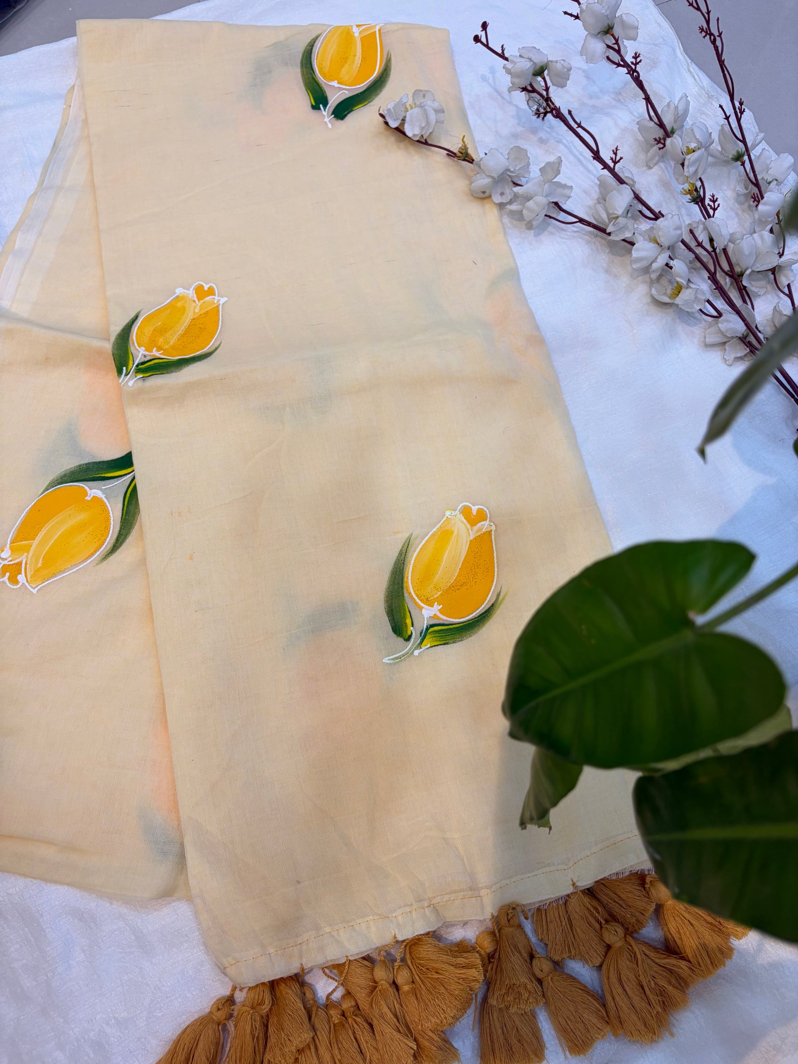 Brush Print cotton saree