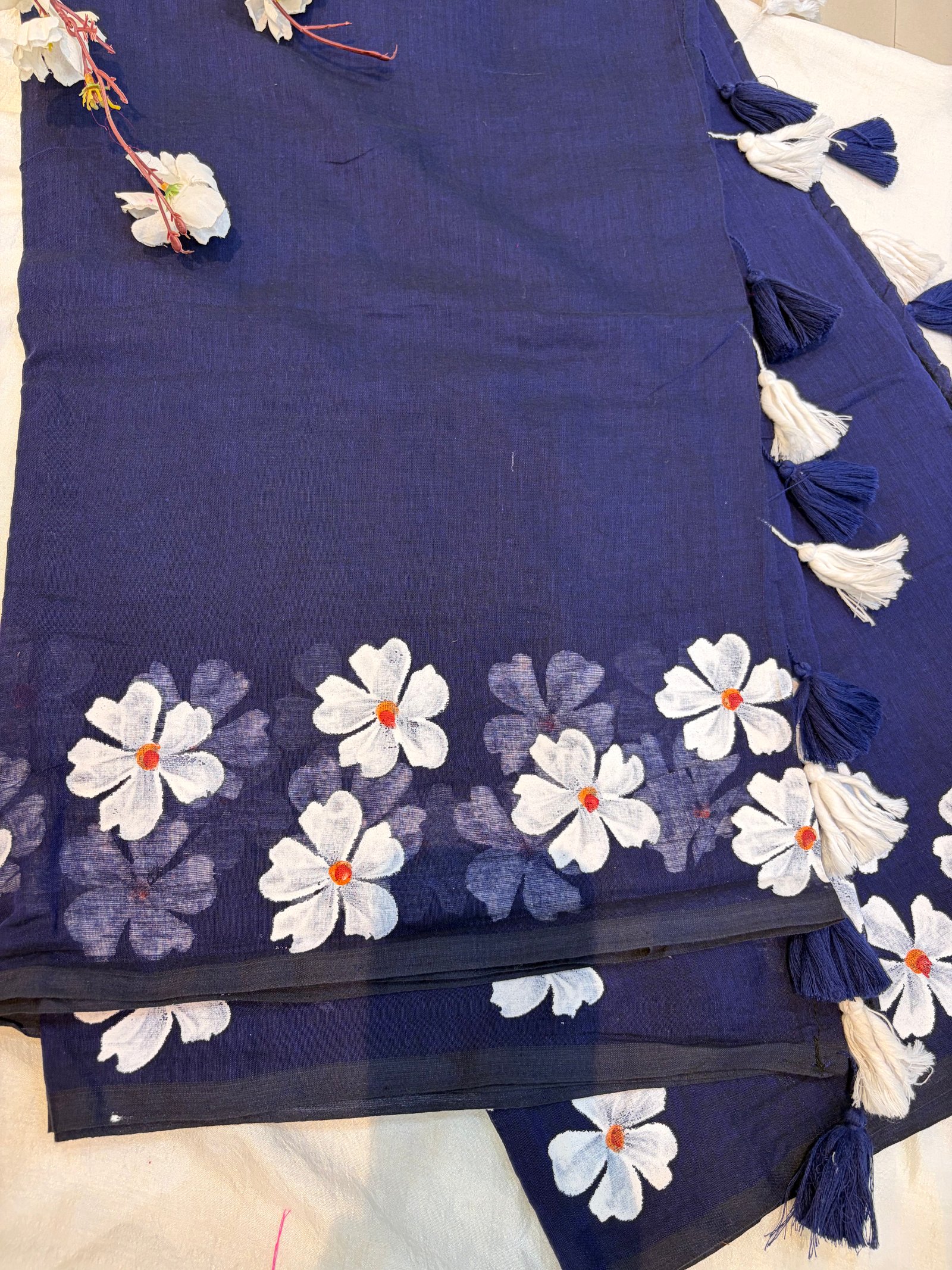 Brush Print cotton saree